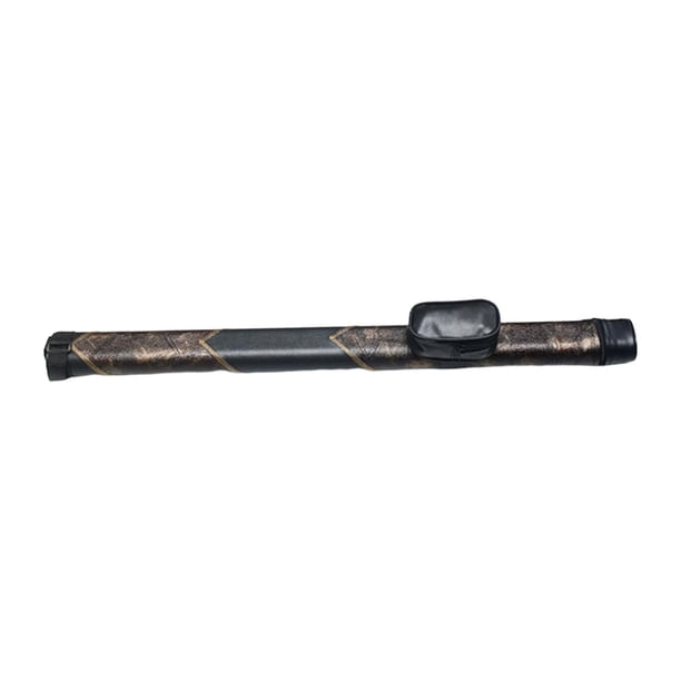 Estuche para tacos de billar, snooker, club, resistente y portátil, de cuero sintético PU. Patrón marrón negro