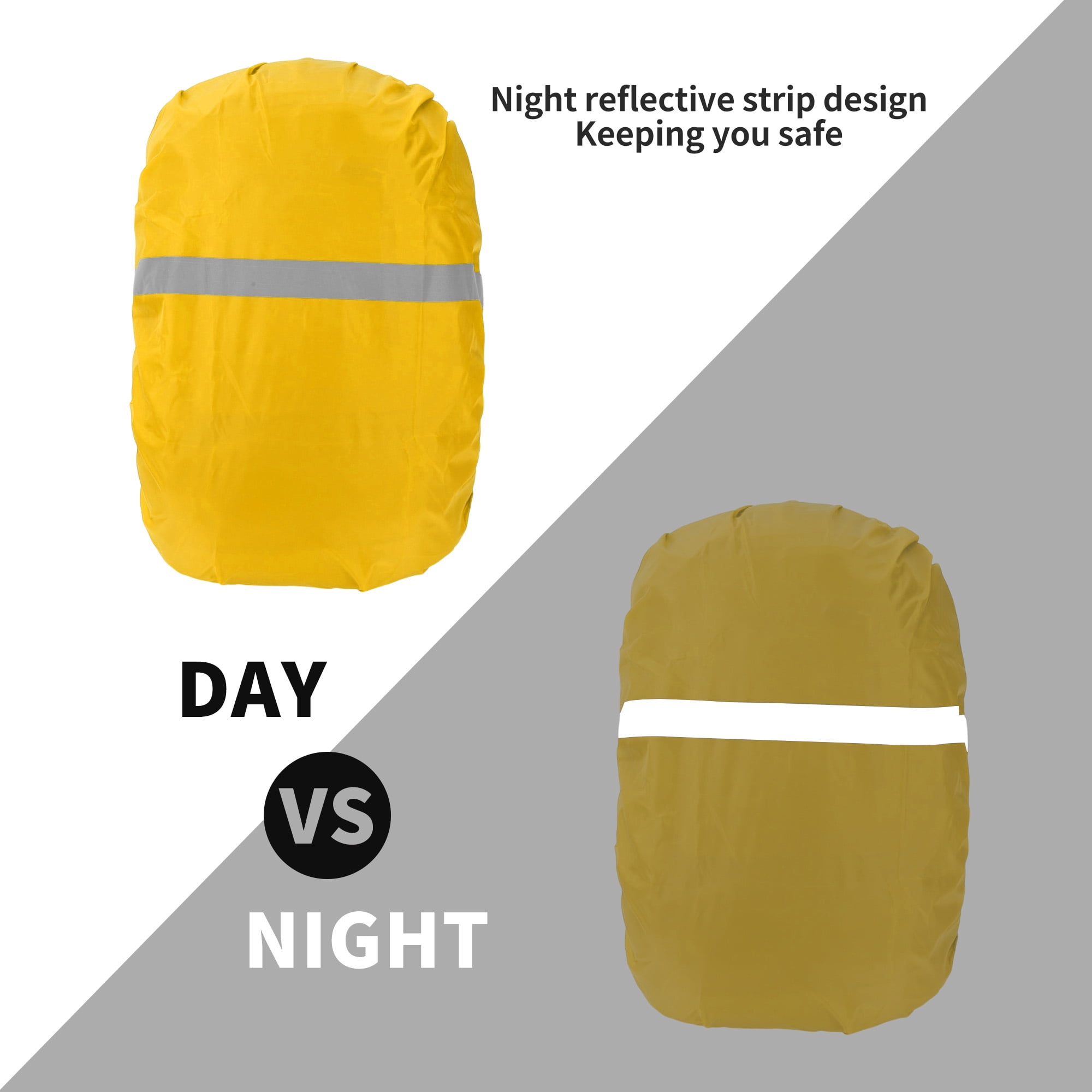 Unique Bargains Reflective Waterproof Backpack Rain Cover Small, Yellow