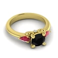 thumbnail image 3 of 2.50 Ct Round Shape Black Onyx & Red Ruby Gemstone Beautiful Anniversary Ring for her Solid 14K Yellow Gold Size 6.5 by Diamond-Capitals, 3 of 8