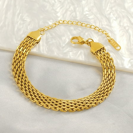 14K Yellow Gold Thick Chunky Bracelets for Men/Woman Massive Bracelet Curb Link Chain No Fade Jewelry