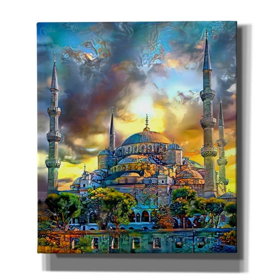Epic Graffiti 'Istanbul Turkey Blue Mosque' by Pedro Gavidia, Canvas Wall Art, 26"x30"