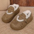 thumbnail image 3 of Women’s Fuzzy Lined Platform Mary Jane Shoes, Round Toe Suede Winter Warm Loafers, Adjustable Buckle Strap Non‑Slip Chunky Sole Cozy Slip‑On Shoes, 3 of 5