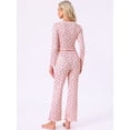 thumbnail image 5 of DARING DIVA Women's Pajama Sets Cherry Print Ruffled Long Sleeve Top and Pants S Pink, 5 of 6