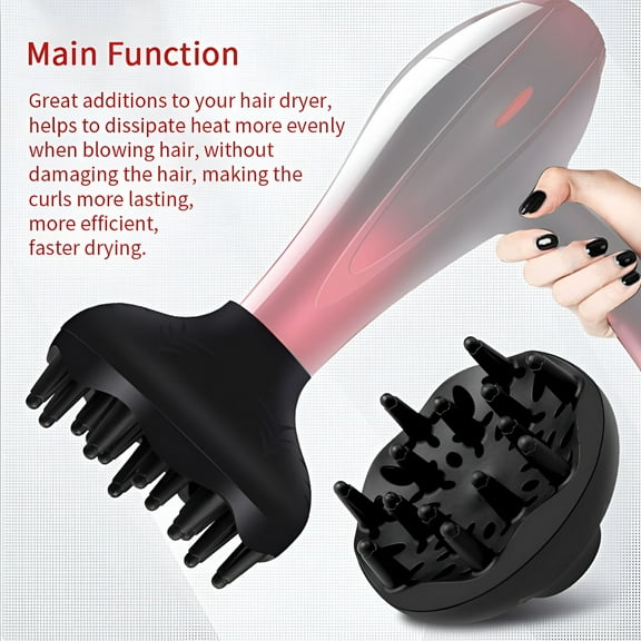 HIBIBUD Hair Dryer Diffuser Attachment Nozzle Quick Drying For Curly Wavy Styling Tool