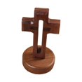 thumbnail image 1 of Cruz de madera estatua tallada a mano ornamento ilustraciones decorativas DIY crucifijo base redonda Zulema Estatuas de crucifijo, 1 of 8