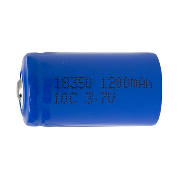 3.7 Volt 18350 Li-Ion Button Top Battery (1200 mAh)