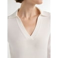 thumbnail image 4 of Free Assembly Women’s Cozy Yarn Polo Sweater with Long Sleeves, Lightweight, Sizes XS-XXL, 4 of 5