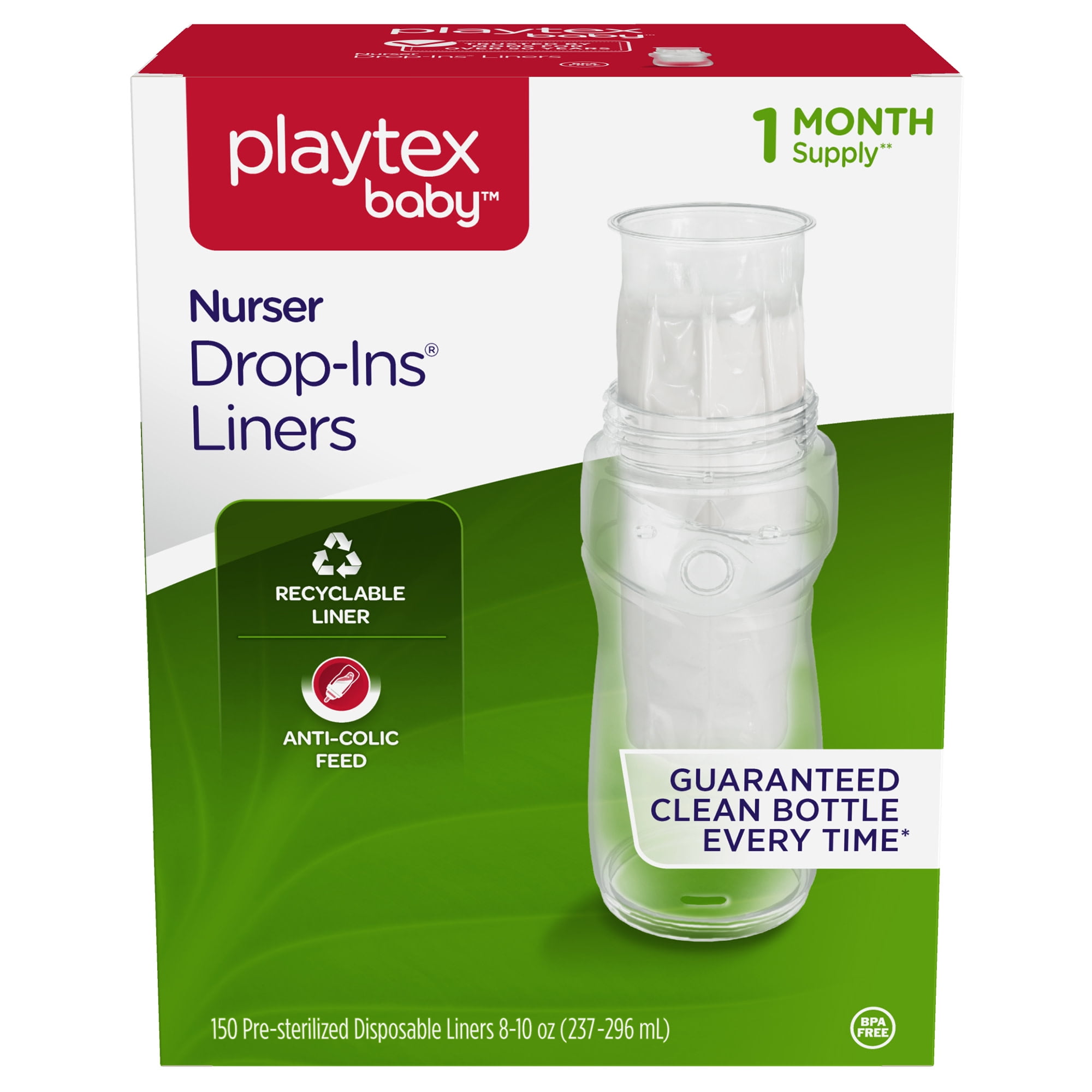 Lot OF 24 Brand New Playtex 8 Ounce Drop Ins Nurser Bottles w/ Optional Liners 