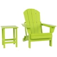 thumbnail image 2 of Polytrends  Laguna Hdpe All Weather Outdoor Patio Foldable Adirondack Chair With Side Table (2-Piece Set) Lime, 2 of 5