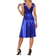 thumbnail image 3 of INSPIRE CHIC Women's Satin Sleeveless Dress Boat Neck A-Line Cocktail Evening Dresses S Royal Blue, 3 of 6