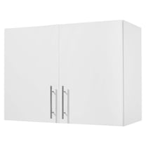 VEVOR Laundry Room Wall Cabinet, 2-Tier Wall Mounted Hanging Cabinet with Adjustable Shelf, 32 in Cupboard Storage with 2 Doors, for Bathroom, Kitchen, Laundry, 16 x 32 x 24 in (D x W x H), White