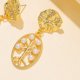 thumbnail image 3 of HomeKingdee Gold Color​ Alloy Irregular Geometric Earrings with Square Sequins for Women - Creative and Stylish Jewelry for All Occasions Including Wedding and Party, 3 of 5