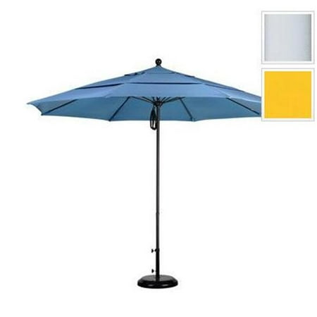 California Umbrella Alto118170 Sa57 Dwv 11 Ft Fiberglass Pulley Open Double Vents Market Umbrella Matted White And Pacifica Yellow Walmart Canada