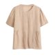 thumbnail image 1 of Mujeres de Verano Tops Suelto Ajuste Color Sólido 1/2 Manga Cuello Redondo Top Casual, Blusa de Poliéster de Moda para las Mujeres, Lavado de Manos Primavera Y Verano, 1 of 5