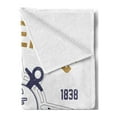 thumbnail image 2 of Anchor Soft Flannel Fleece Throw Blanket, Nautical Print with Anchor Lifeboys and Rudder Captain Features, Cozy Plush for Indoor and Outdoor Use, 60" x 80", Pale Brown Blue White, by Ambesonne, 2 of 5