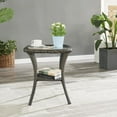 thumbnail image 2 of PARKWELL Patio Square Wicker End Table - Glass Top Side Table with Storage - Grey, 2 of 6