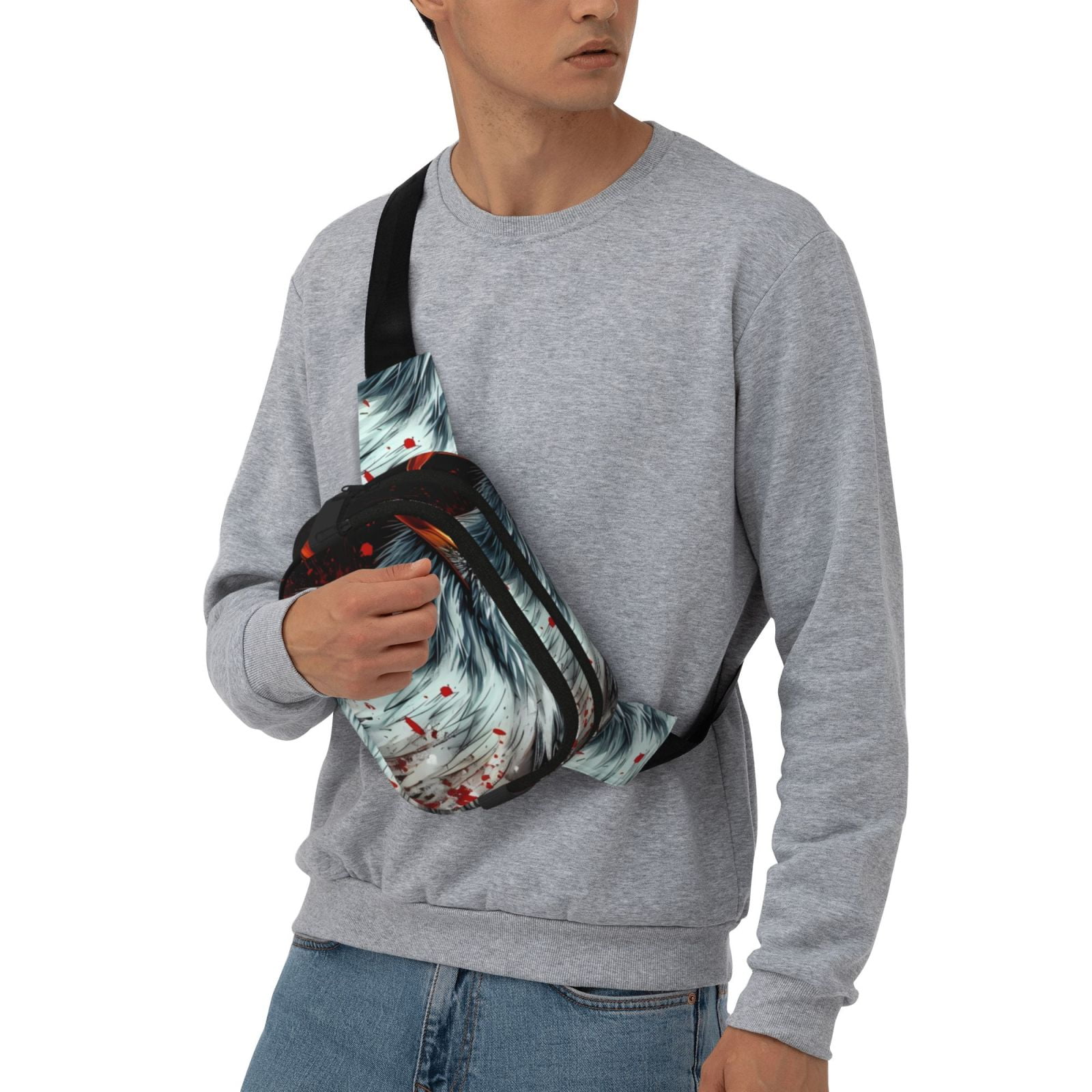 Picia USA Bald Eagle Print Square Double-Layer Waist Bag Mini Adjustable Waist Belt Bag Exercise Running Travel Hiking