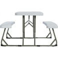 thumbnail image 5 of Aryka Kid's Folding Picnic Table with Benches - Waterproof - Stain & Impact Resistant - Folds  for Storage - White Plastic Tops - Gray Frame, 5 of 6
