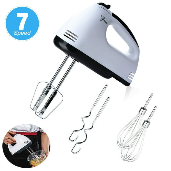 Hand Mixer Electric Lychee 7-Speed Egg Beater with Eject Button and 6 Attachments for Whipping Cream, Dough, Cakes, Bread Maker