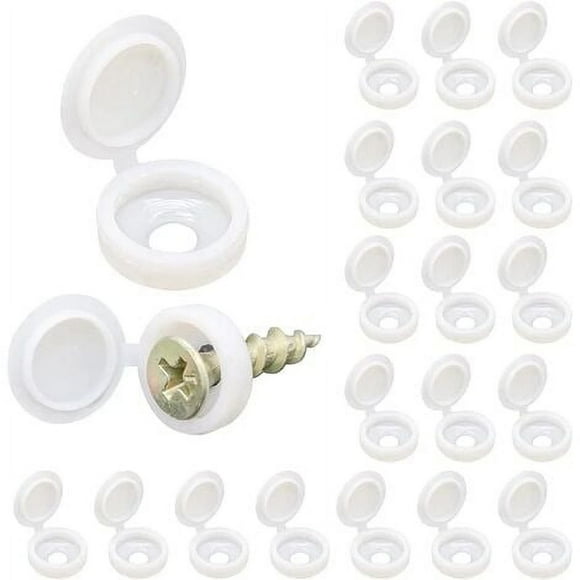 PinesC UrbanMingle Screw Cover, 100 Pcs White/Black Plastic Screw Caps, Screw Protection Cover for Home, Furniture, Screw Covers for Walls, Cabinets, Wardrobe Fixing Screw (White),