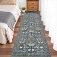 thumbnail image 3 of Washable 2x8 Hallway Runner Rug: Vintage Water-resistant Kitchen Entryway Rug Ultra Soft Living Room Bedroom Carpet Non Slip Indoor Low Pile Floor Mat For Bathroom Dining Room(2x8 Floral/blue), 3 of 7