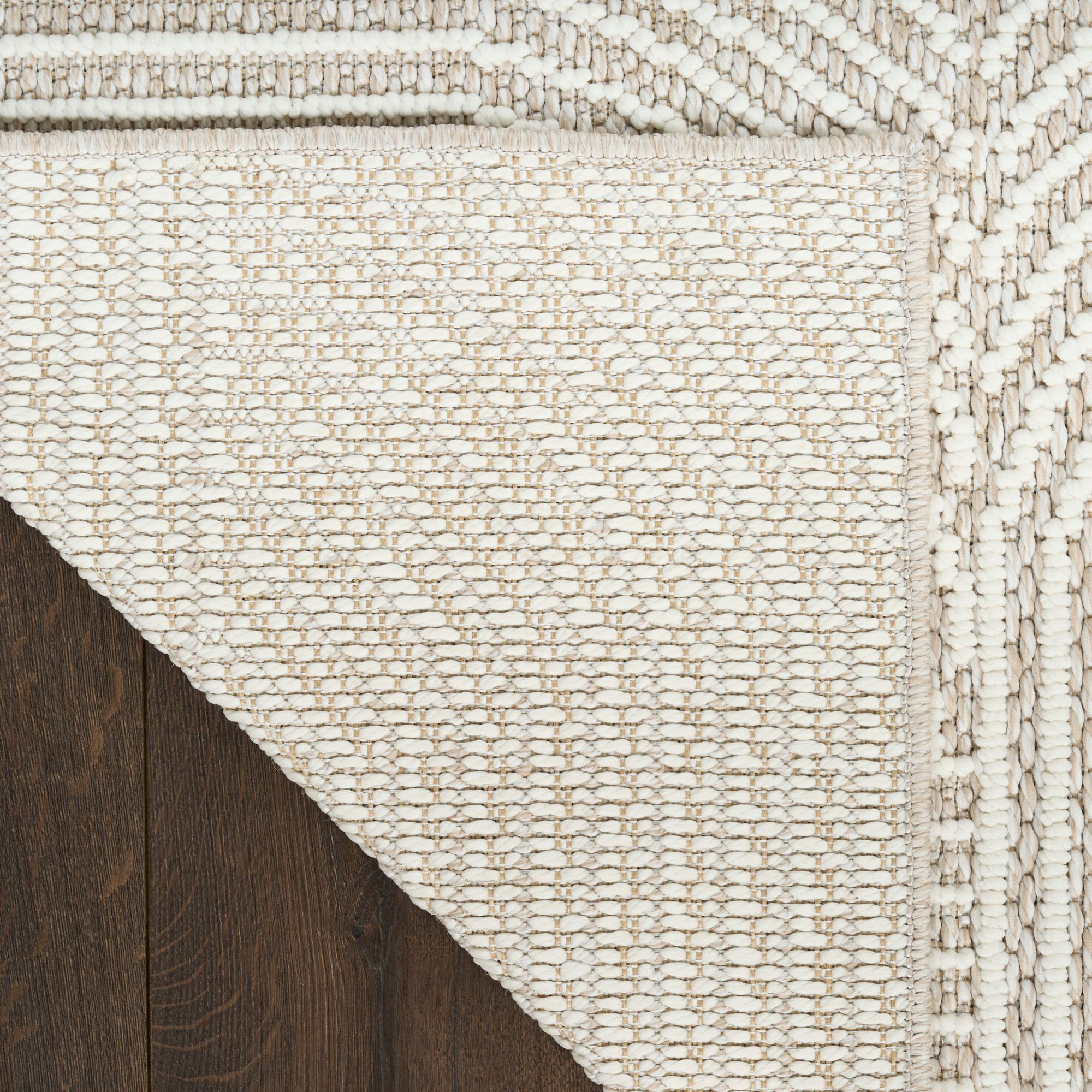 Nourison Textured Home 7'10" x 9'10" Beige Ivory Modern Indoor Area Rug