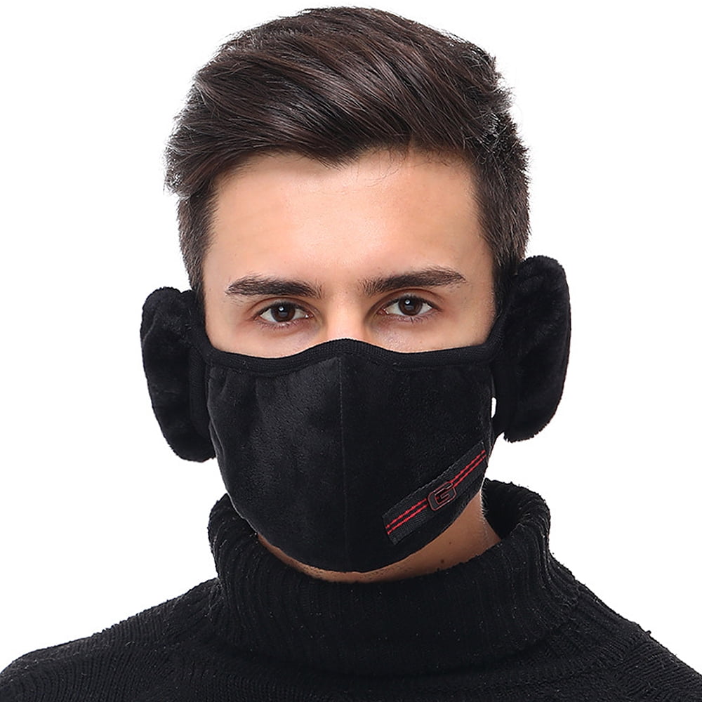 Details about   Man Outdoor Kids Face Protectors Mouth Cover 2 in 1 Mask Earmuffs Mouth Masks 