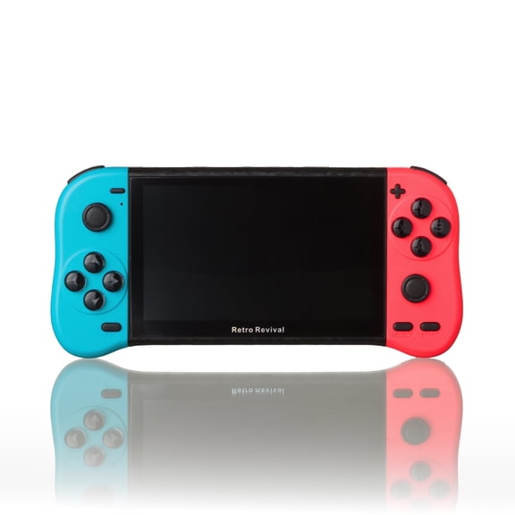 Retro Revival Handheld Portable Game Console 5 inch Screen (Red and Blue)