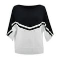 thumbnail image 4 of Holloyiver Women's Knitted Crop Tops Knitted Dweater Pullover Personality Stitching Plus Size Sweater Pullover Jumper Sweaters, 4 of 7