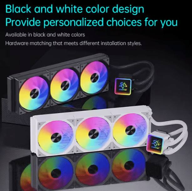 SNOWMAN 360mm AIO Liquid CPU Cooler, ARGB 3×120mm PWM Fans, Intel LGA 1700/1200/115X/AM5/AM4 Compatible, Black