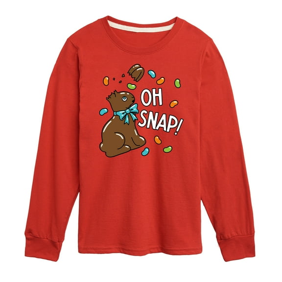 Instant Message - Oh Snap Chocolate Bunny - Toddler And Youth Long Sleeve Graphic T-Shirt