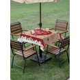 thumbnail image 3 of Outdoor Tablecloth with Umbrella Hole and Zipper, Valentine's Day Square Table Cloth 60x60 Inch Waterproof Tablecloth, Red Love Heart Roses Romantic Vintage Picnic Table Cover for Patio Camping, 3 of 7