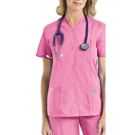 Landau Snap-Front Tunic Scrub Top