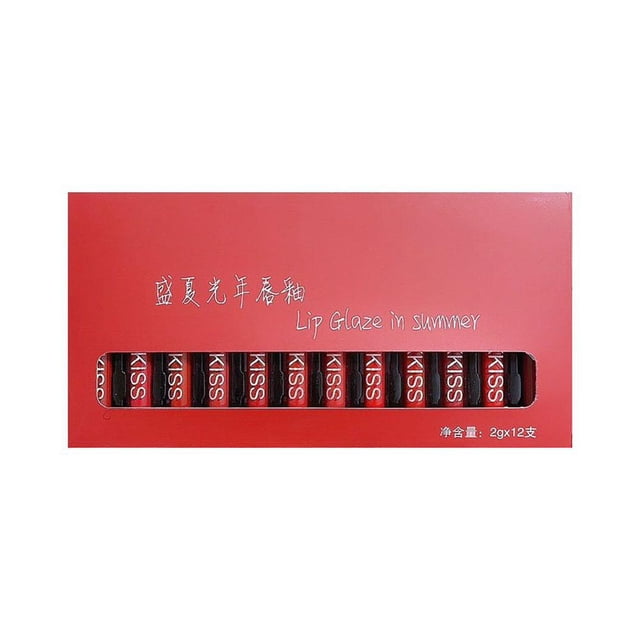 Ruifaya Brillo de labios en verano: colección de 12 brillos de labios, set de maquillaje, lápiz labial brillante y duradero