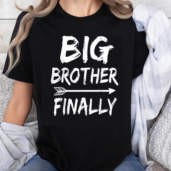 100% Cotton Big Brother Finally Shirt for Expecting Parents Pregnancy Announcement Tee Gift for Mom to Be Family Reveal Outfit