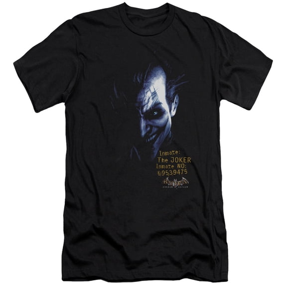 Batman Aa Arkham Joker Premium Canvas T-Shirt Adult Slim Fit 30/1 Black
