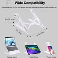 thumbnail image 5 of Support pour Ordinateur Portable, Support Pliable Portable, Support Réglable en Aluminium à 10 Angles, Ergonomique, Léger et Robuste, Compatible avec MacBook Air Pro, Dell, Plus, 5 of 5