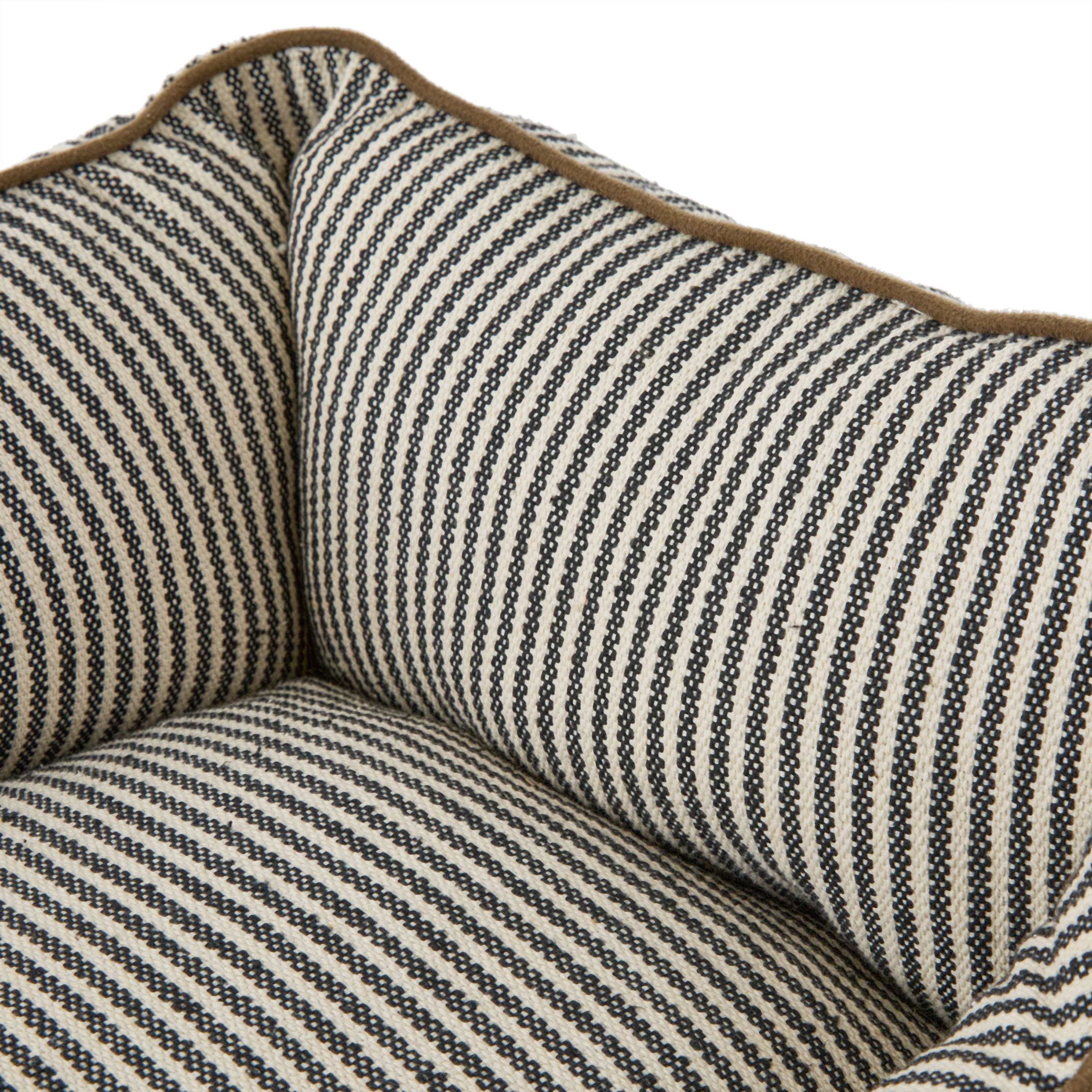 Vibrant Life Large High Wall Striped Dog Bed, Black and White, 36" x 27"