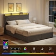 thumbnail image 5 of GUNAITO Queen Size Bed Frame with 4 Storage Drawers, Upholstered LED Bed with USB Ports, Modern Bed with Headboard Noise Free Platform Bed with Metal Frame, Dark Gray, 5 of 9