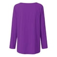 thumbnail image 5 of Sevevn Women's Solid T-shirt Long Sleeves Blouse Round Neck Casual Tops Purple XL Family Gifts, 5 of 5