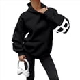 thumbnail image 3 of Sudaderas con Capucha de Moda para Mujer, Sudaderas Holgadas de Gran Tamaño, Camisetas de Larga, Corte Holgado. Negro L, 3 of 9