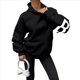 thumbnail image 3 of Sudaderas con Capucha de Moda para Mujer, Sudaderas Holgadas de Gran Tamaño, Camisetas de Larga, Corte Holgado. Negro L, 3 of 9