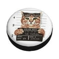 thumbnail image 3 of Gaeub Cat Holding Mugshot Sign 14-17in Tire Cover, Spare Tire Cover, for Camper Caravan, Trailer, Car, Truck, SUV, Jeep - 15 inch, 3 of 9