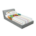 thumbnail image 2 of Ambesonne Colorful Fitted Sheet & Pillow Sham Set, Wine Colorful Glasses, Twinxl, Multicolor, 2 of 2