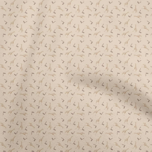 oneOone Rayon Light Brown Fabric Giraffe Sewing Craft Projects Fabric Prints By Yard 56 Inch Wide