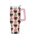 thumbnail image 2 of Stylish Dog Pattern Travel Mug - 40oz Leakproof Tumbler with Straw & Handle - Ideal Gift for Women Who Love Puppies, 2 of 7