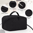 thumbnail image 6 of Gynky Large Travel Makeup Bag for Women - Waterproof Cosmetic Bag, Flat Open Toiletry Bag with Ample Space for Skincare, Brushes & Travel Essentials, Portable Design（Black）, 6 of 7