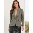 thumbnail image 4 of DARING DIVA Women's Houndstooth Lapel Collar One Button Jacket XS Brown, 4 of 6