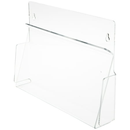 Plymor Clear Acrylic Horizontal Pinch-Style Paper / Catalog Literature Holder (Wall-Mount), Fits 8.5