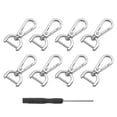 thumbnail image 1 of Uxcell 8Pcs Swivel Clasps, 0.6" Detachable Snap Hook with Screwdriver, Silver, 1 of 7
